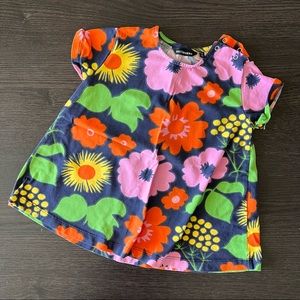 Marimekko short sleeve bold floral dress. 6-9M